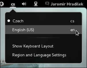 The keyboard layout indicator